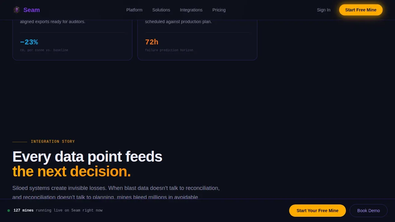 Live Extraction Analytics Landing Page Template