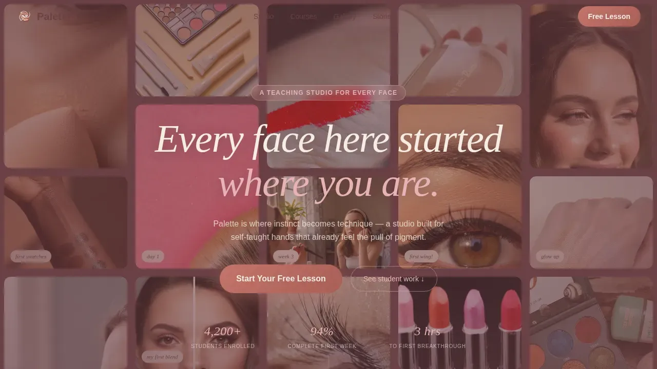 Natural Beauty Makeup Landing Page Template