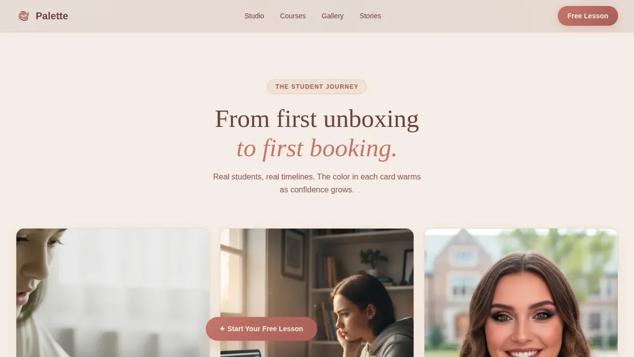 Natural Beauty Makeup Landing Page Template