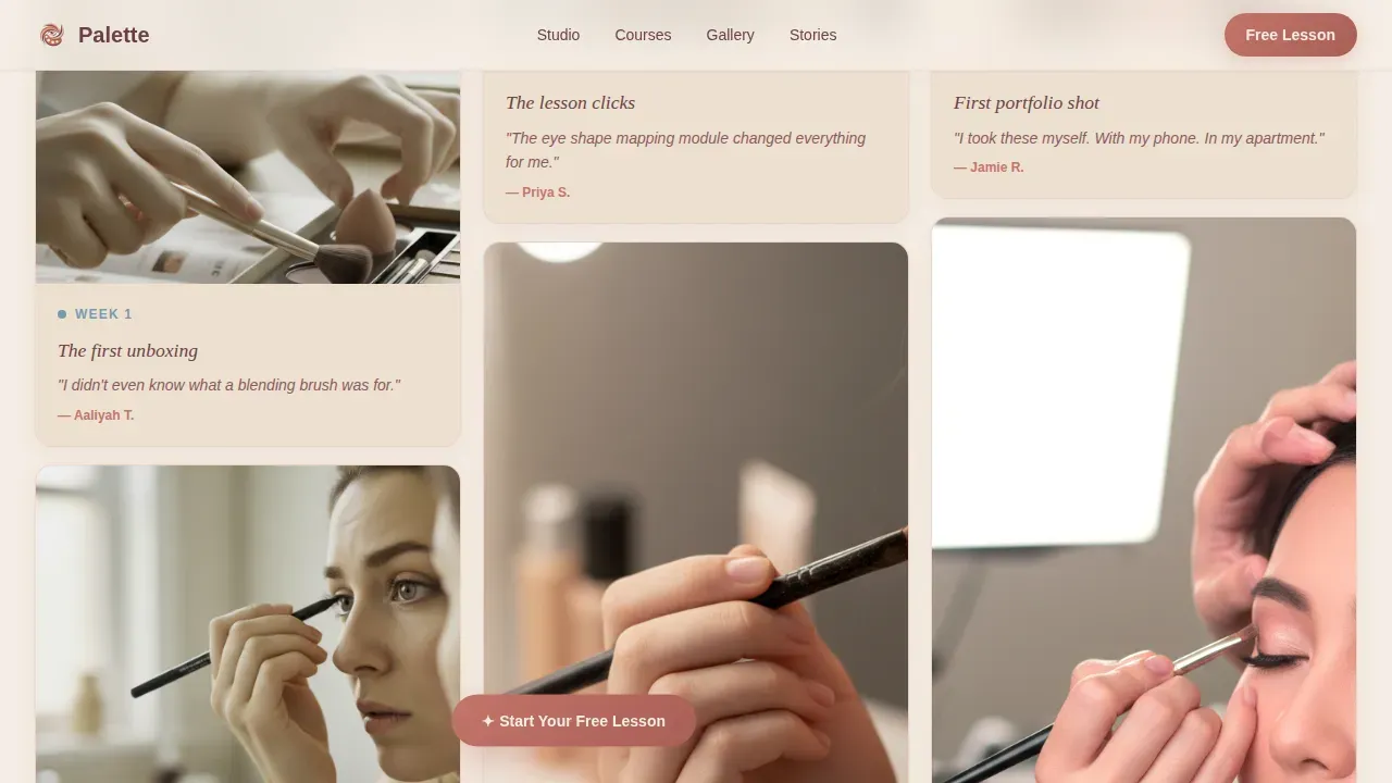 Natural Beauty Makeup Landing Page Template