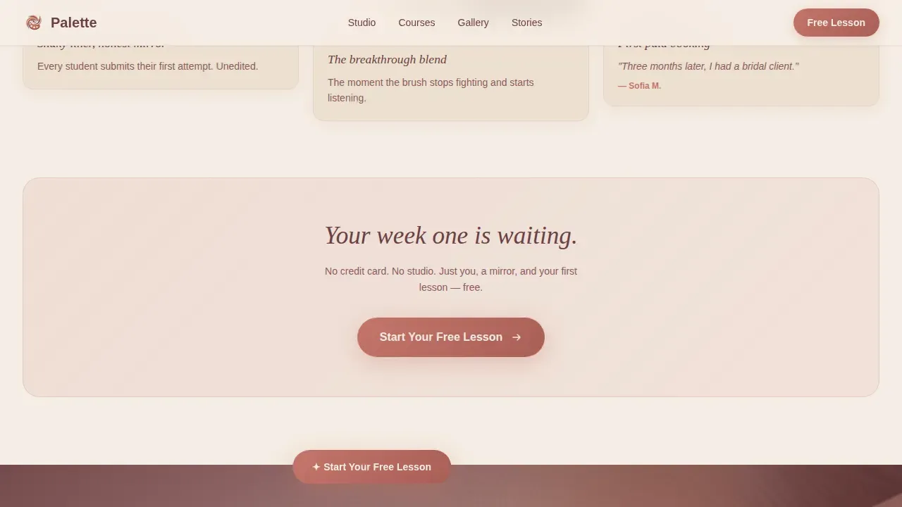Natural Beauty Makeup Landing Page Template