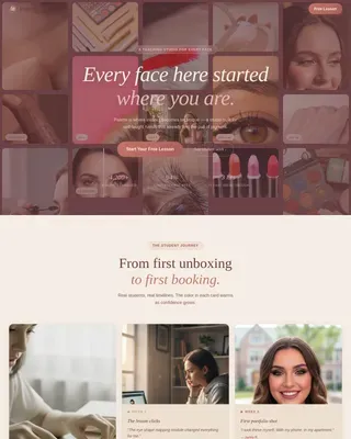 Natural Beauty Makeup Landing Page Template