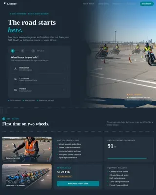 DVSA Motorcycle Licence Course Landing Page Template