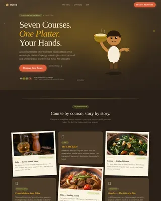 Authentic Ethiopian Cuisine Landing Page Template