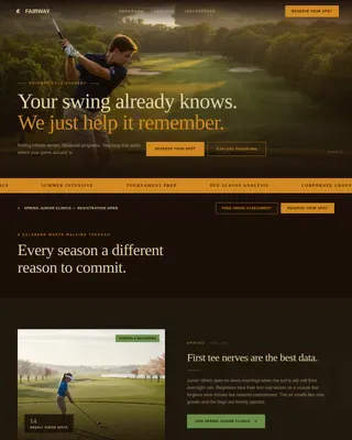 Premier Golf Academy Landing Page Template