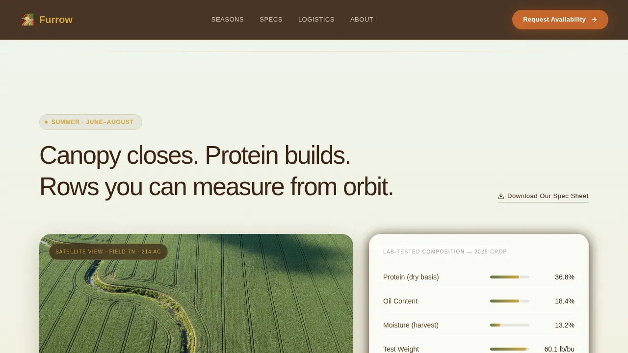 Seasonal Crop Farm Landing Page Template
