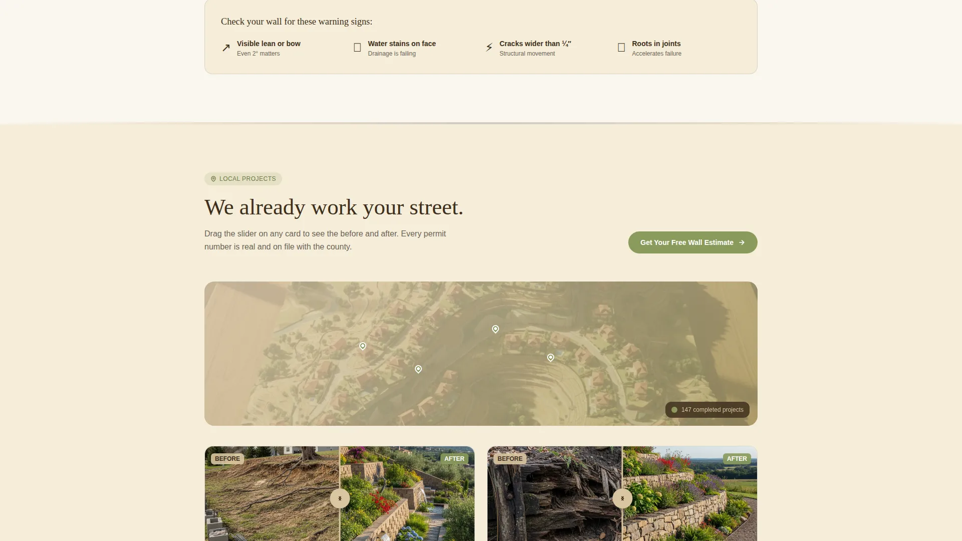 Retaining Wall Builder Landing Page Template