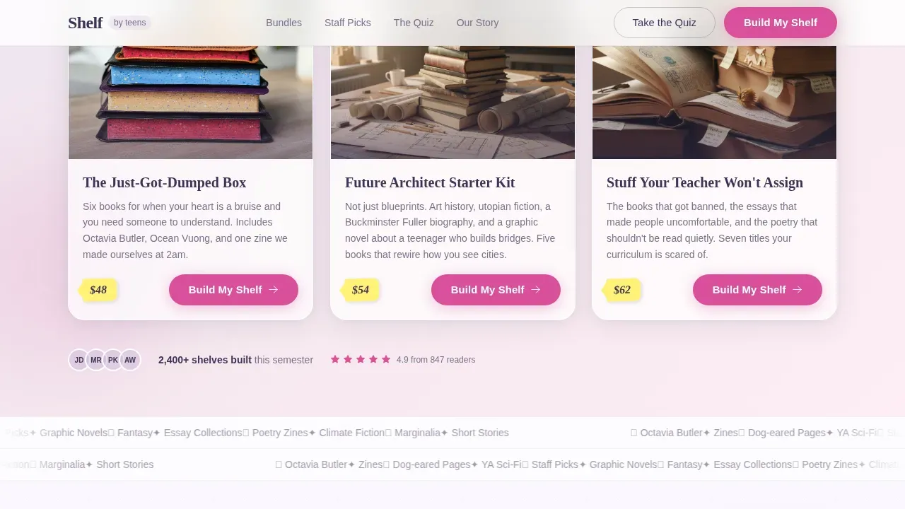 Community Youth Bookshop Landing Page Template