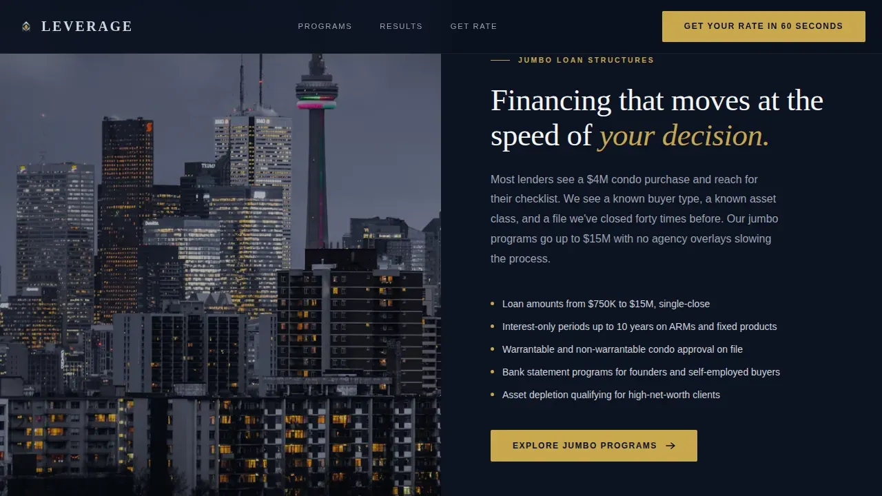 Elite Mortgage Advisory Landing Page Template