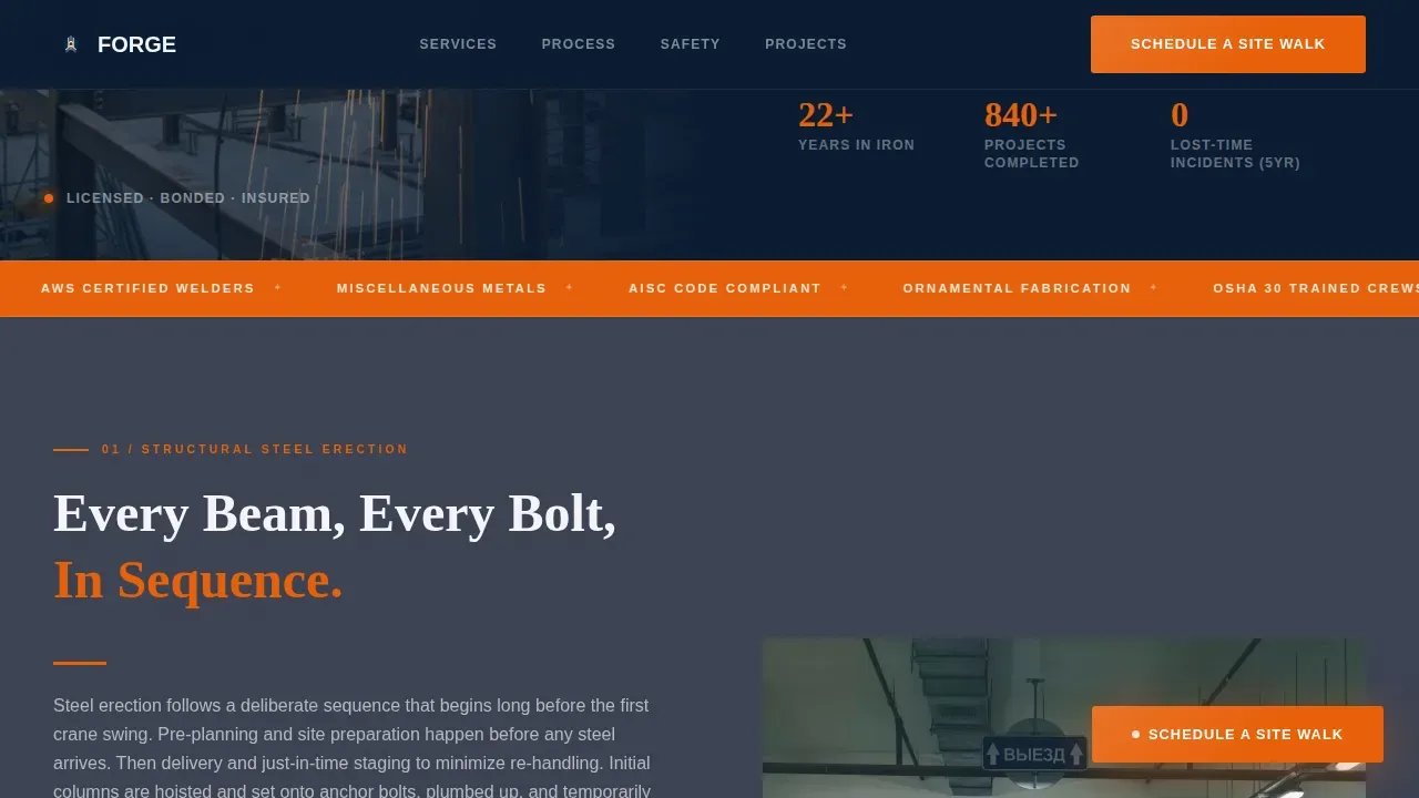 Advanced Ironworker Business Appointment Booking Website Template
