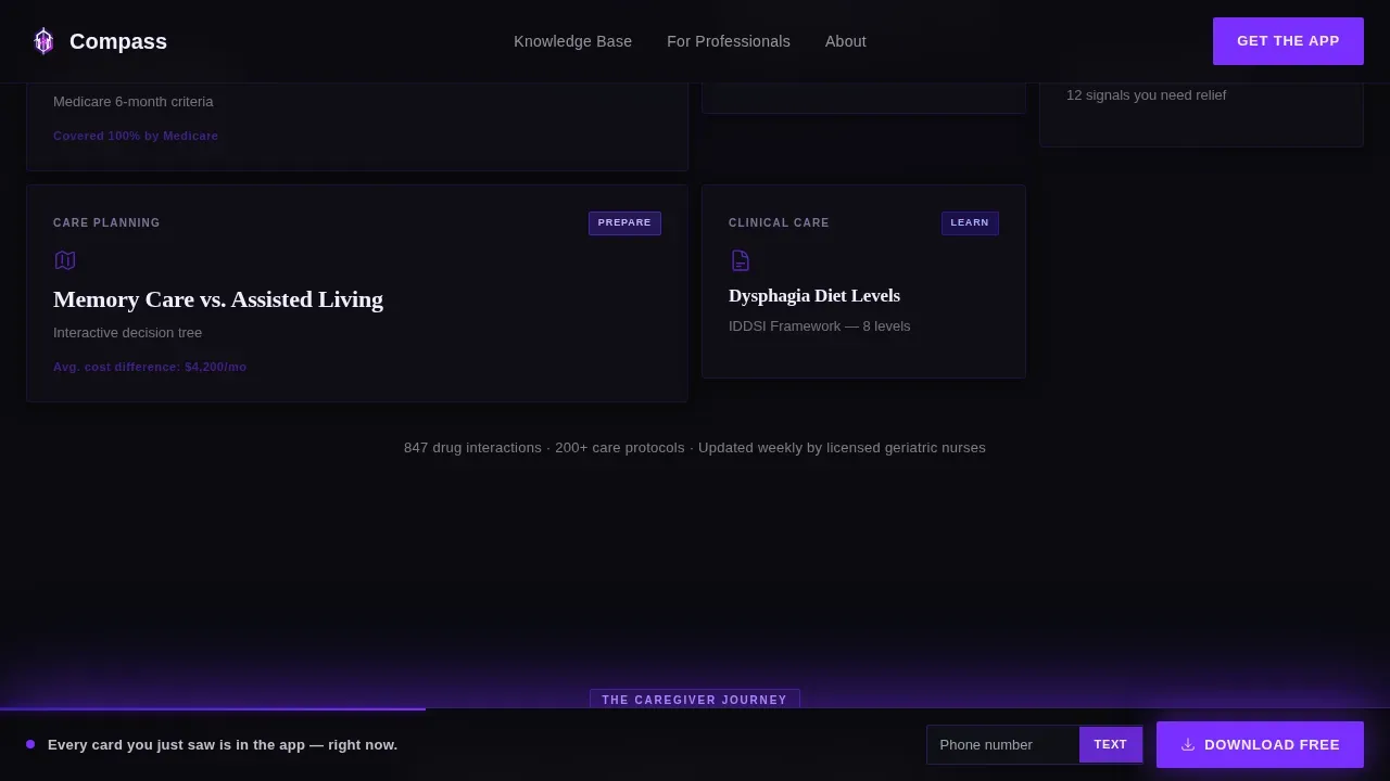 Bold Brutalist Senior Care Knowledge Base Landing Page