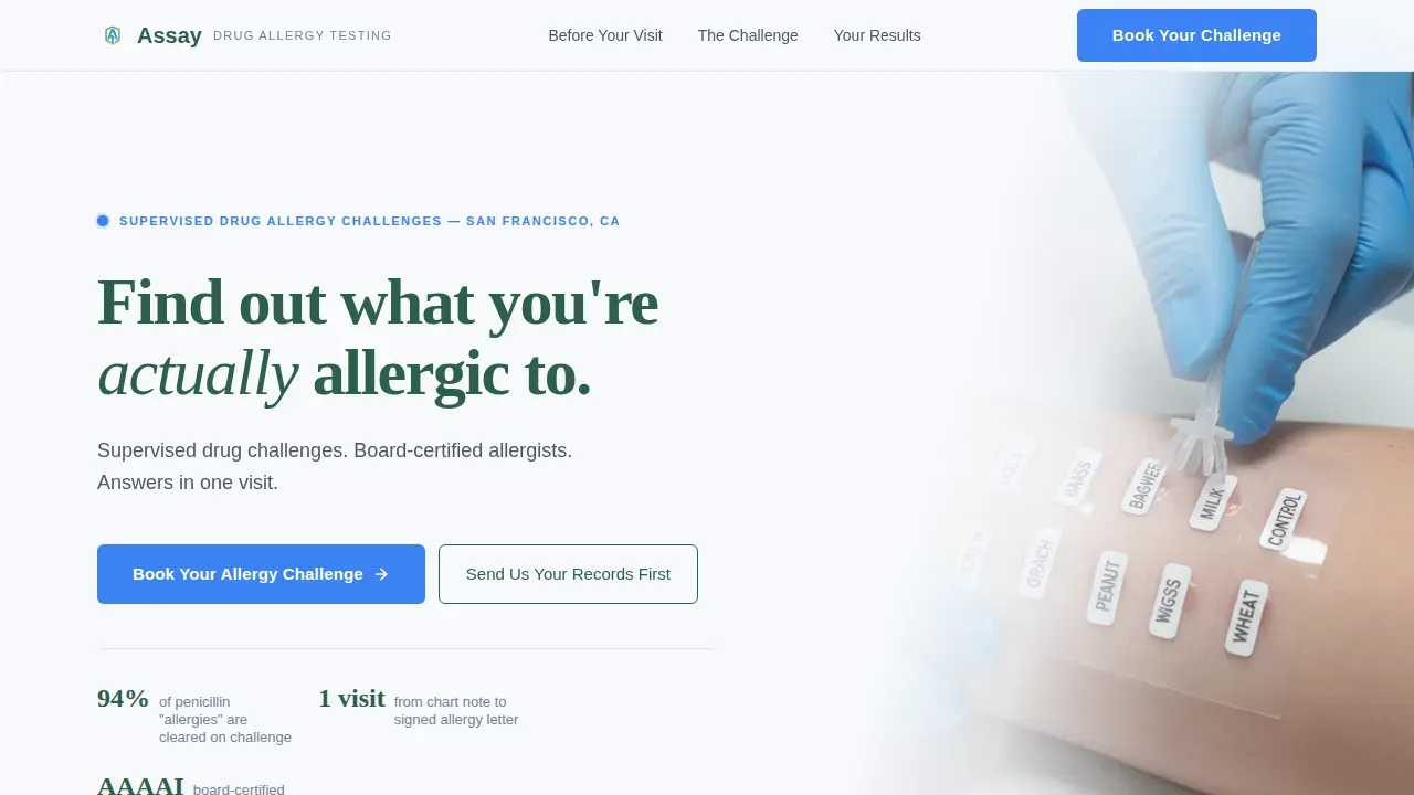 Advanced Allergy Testing Landing Page Template