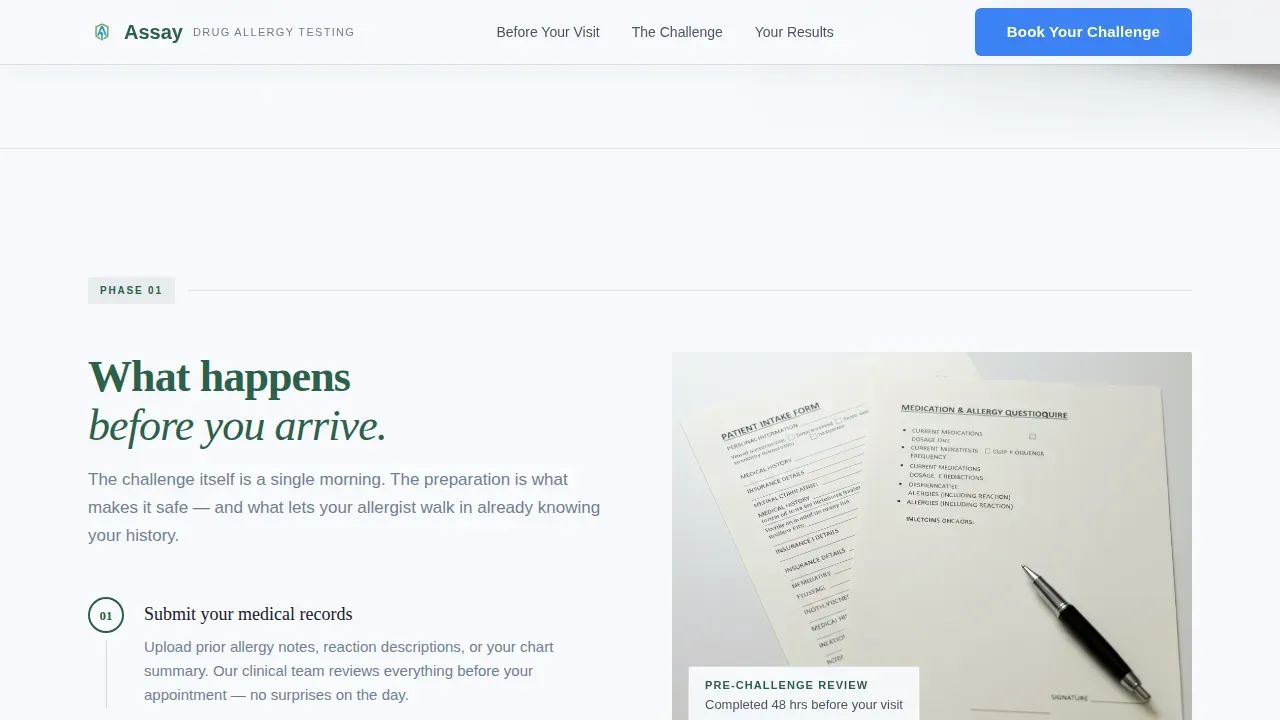 Advanced Allergy Testing Landing Page Template