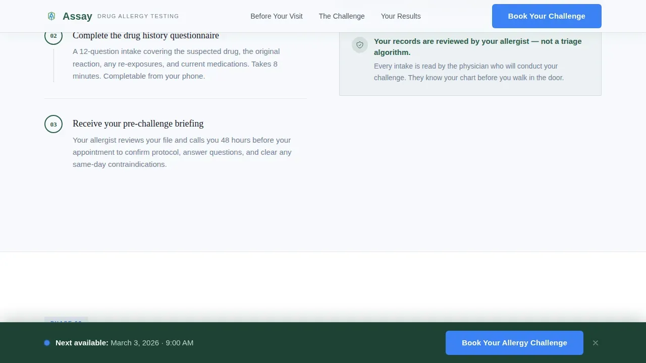 Advanced Allergy Testing Landing Page Template