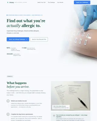 Advanced Allergy Testing Landing Page Template