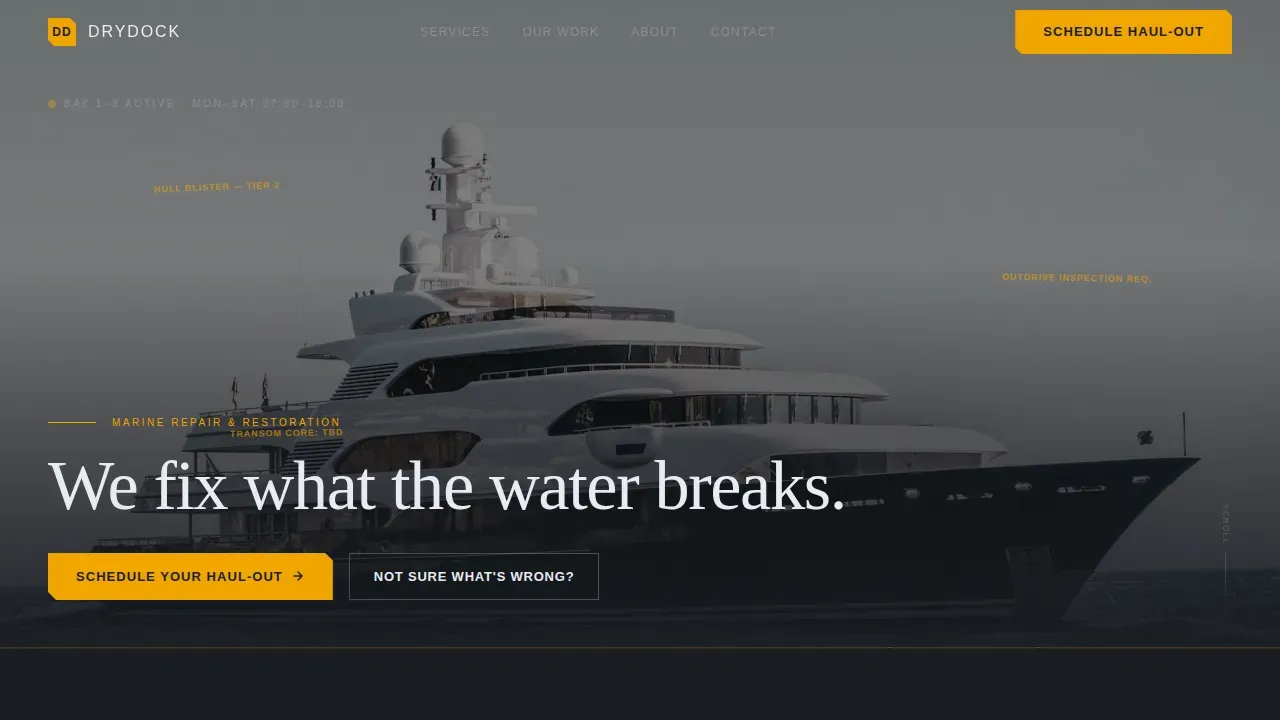 Expert Marine Restoration Landing Page Template