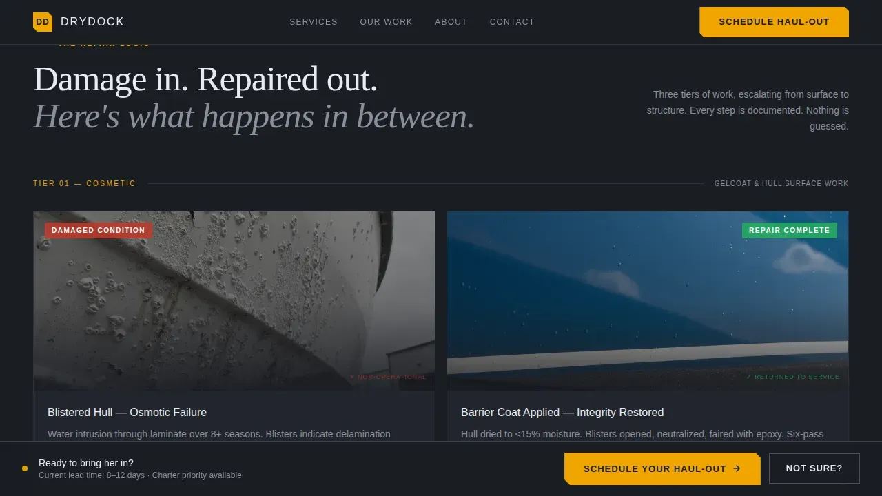 Expert Marine Restoration Landing Page Template