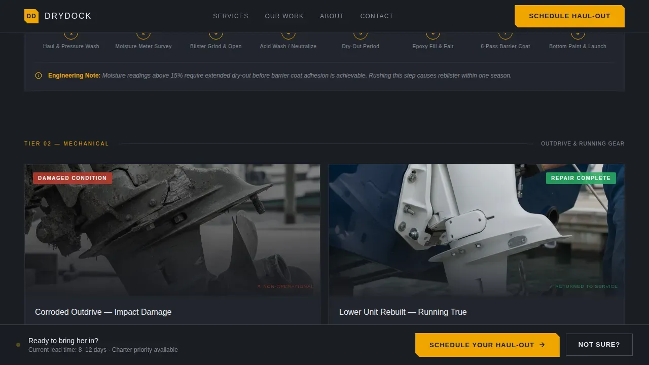 Expert Marine Restoration Landing Page Template