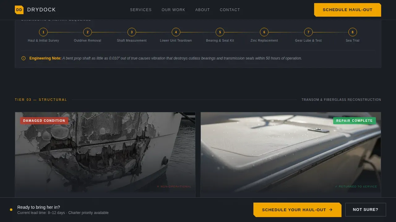 Expert Marine Restoration Landing Page Template