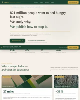 Food Security Research Institute Landing Page Template