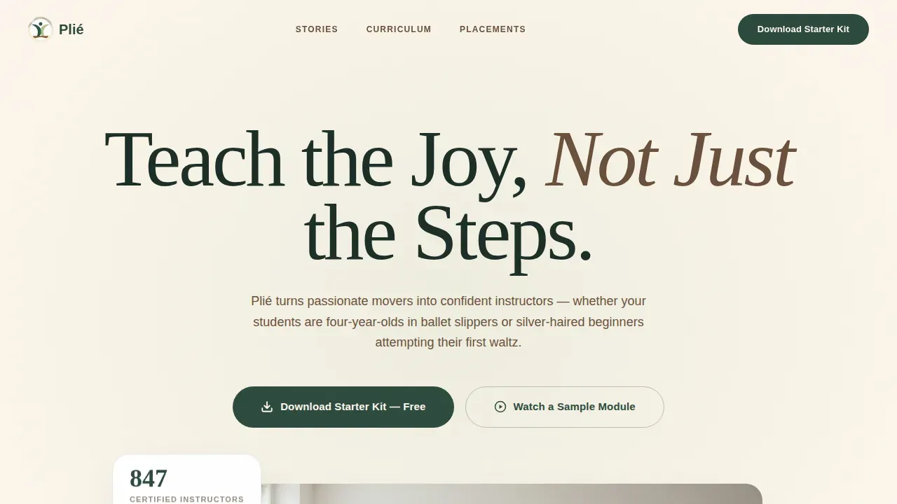 Professional Dance Instruction Landing Page Template