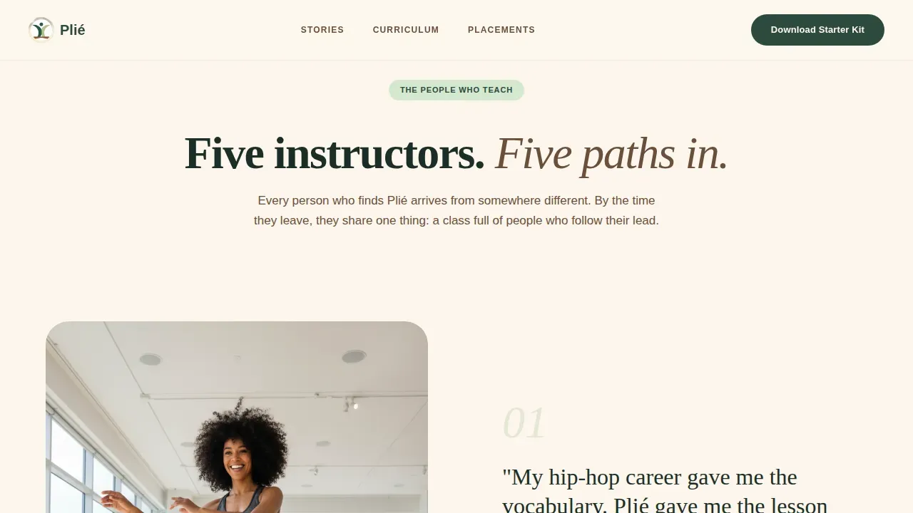 Professional Dance Instruction Landing Page Template