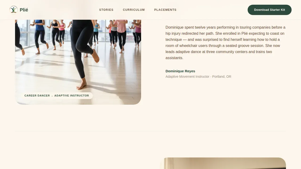 Professional Dance Instruction Landing Page Template