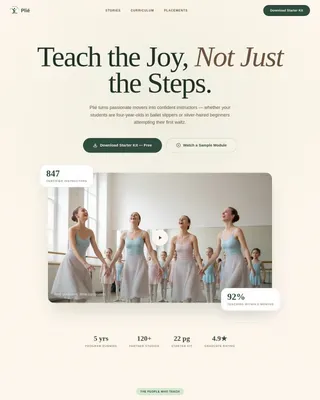 Professional Dance Instruction Landing Page Template