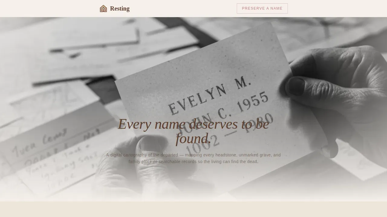 Cemetery Mapping Donation Landing Page Template