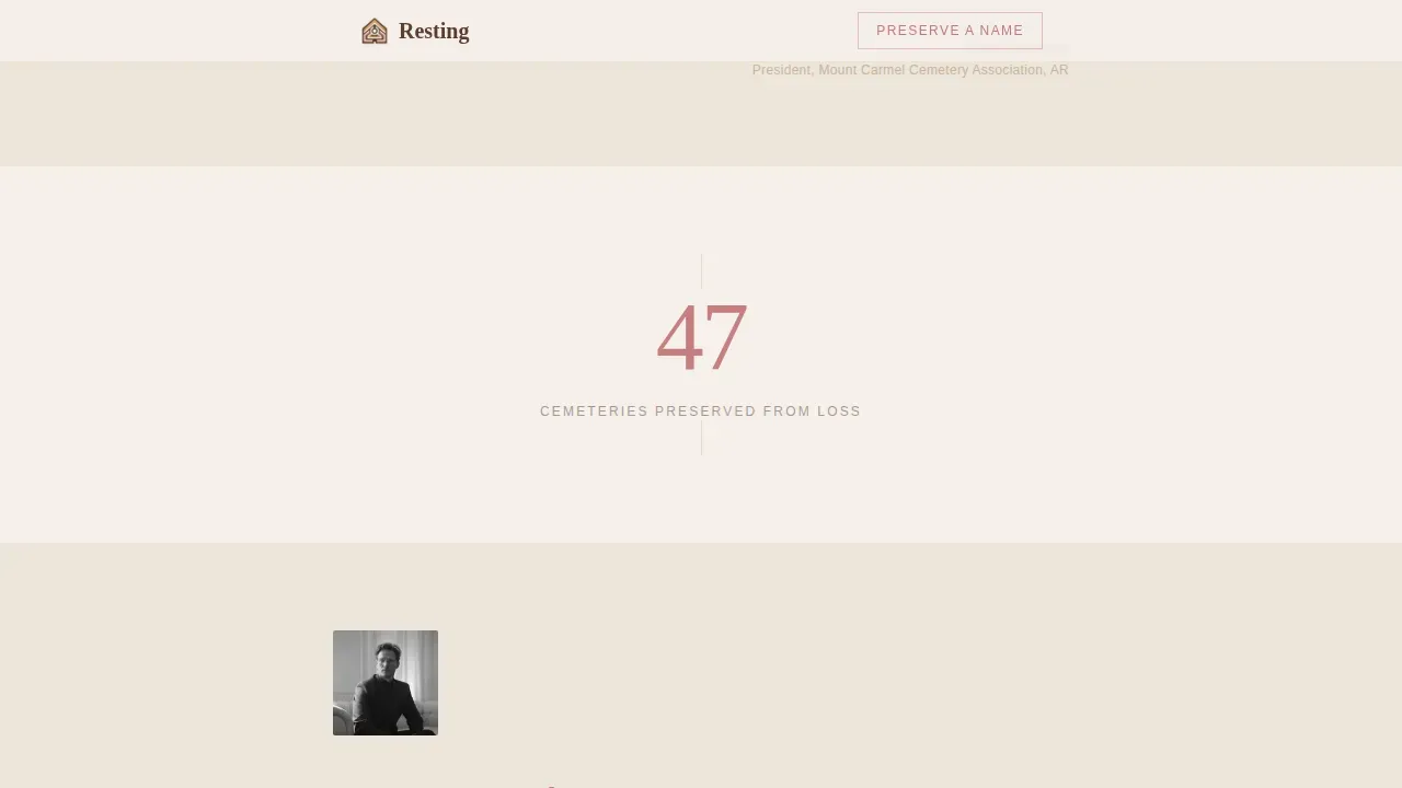 Cemetery Mapping Donation Landing Page Template