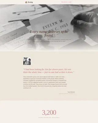 Cemetery Mapping Donation Landing Page Template