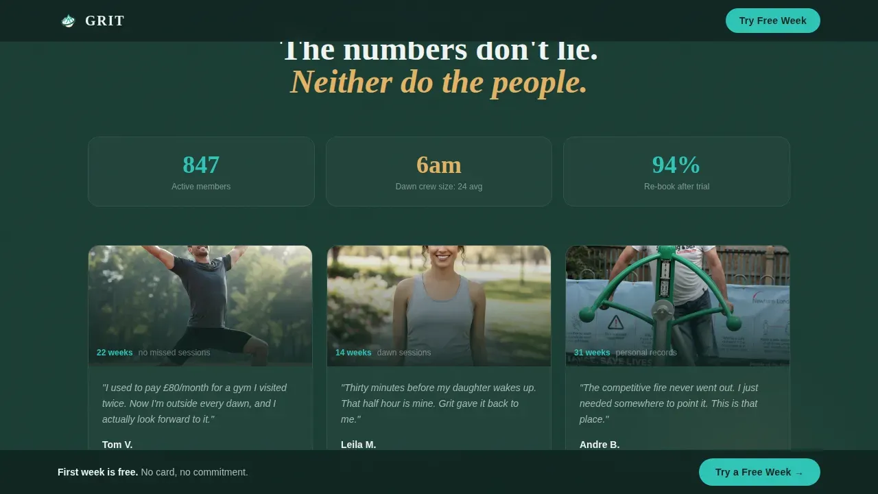 Intensive Outdoor Fitness Landing Page Template