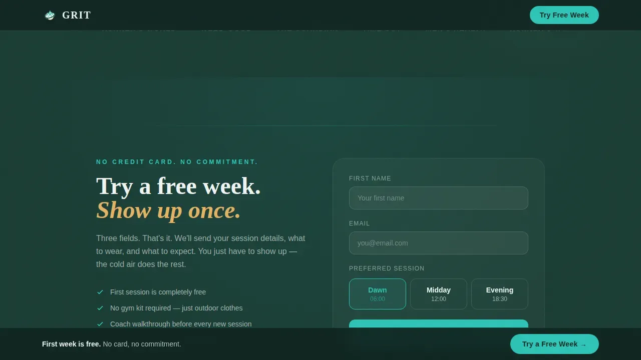 Intensive Outdoor Fitness Landing Page Template