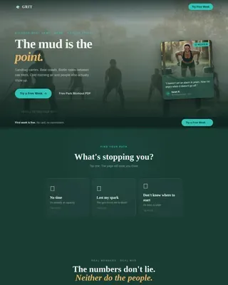 Intensive Outdoor Fitness Landing Page Template