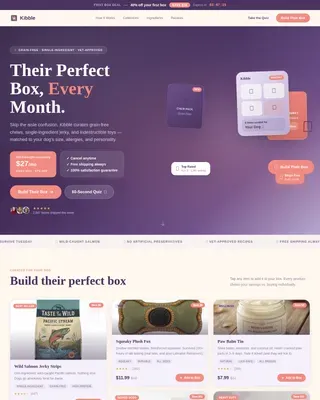 Premium Pet Care Subscription Landing Page Template