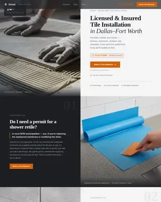 Licensed Tile Installation Booking Landing Page Template