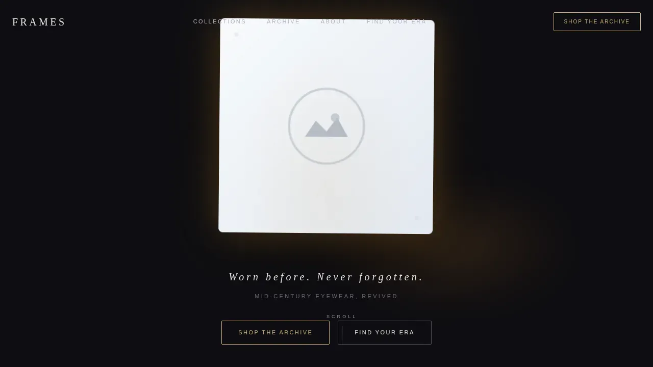 Vintage Eyewear Collection Landing Page Template