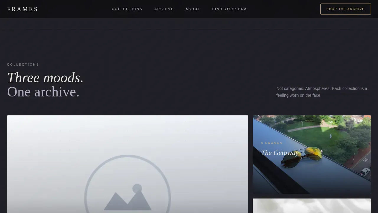 Vintage Eyewear Collection Landing Page Template