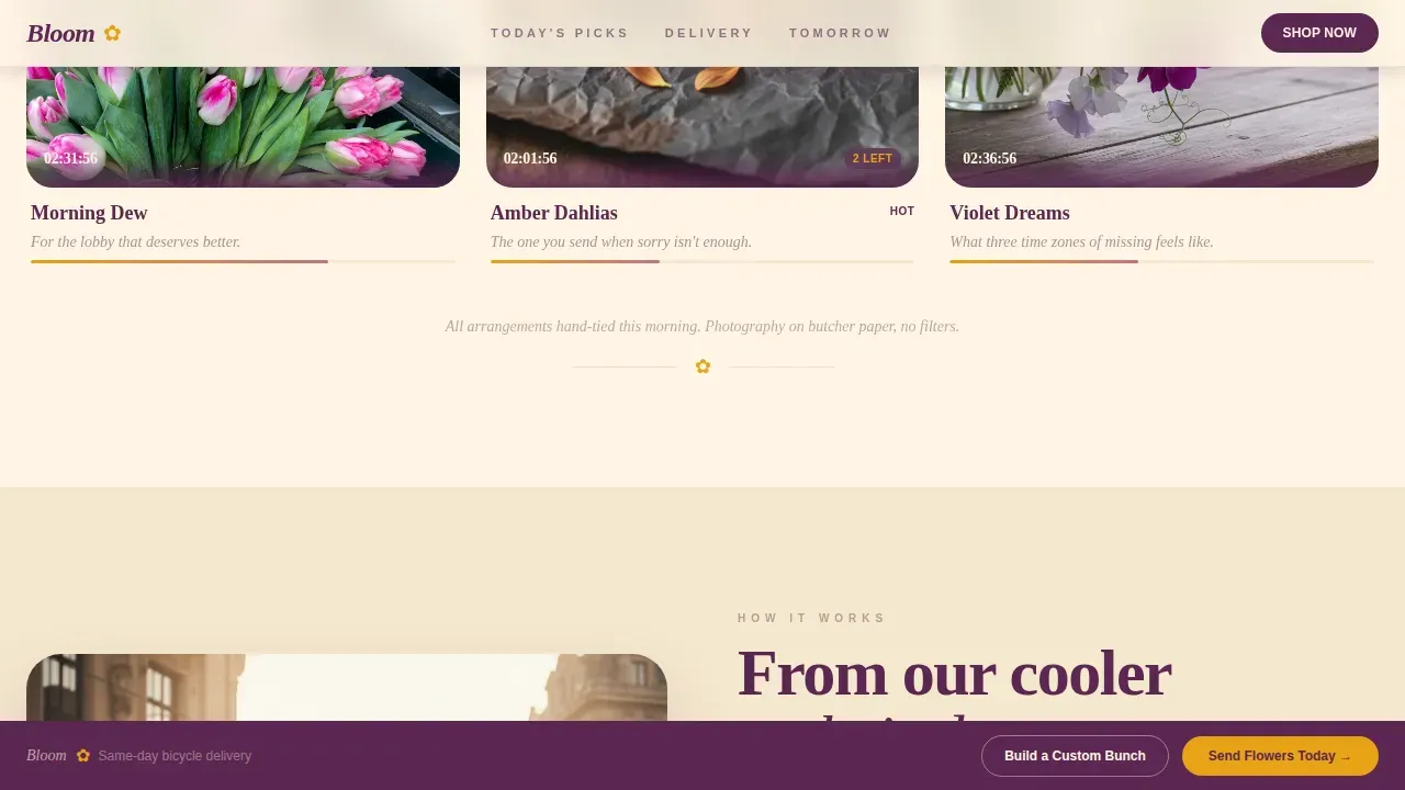 Flash Deal Flower Shop Landing Page Template
