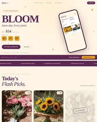 Flash Deal Flower Shop Landing Page Template