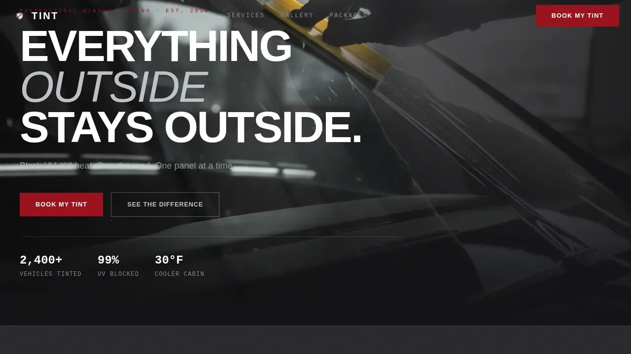 Premium Window Tinting Landing Page Template