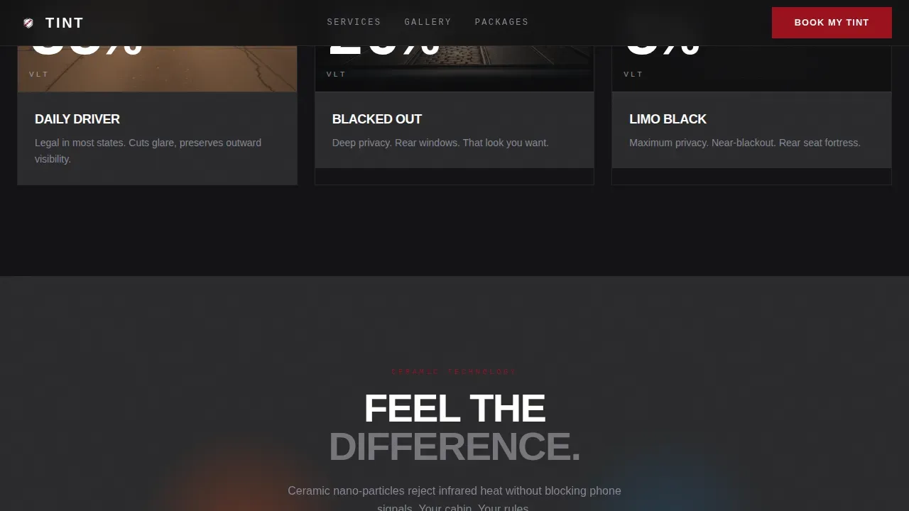 Premium Window Tinting Landing Page Template