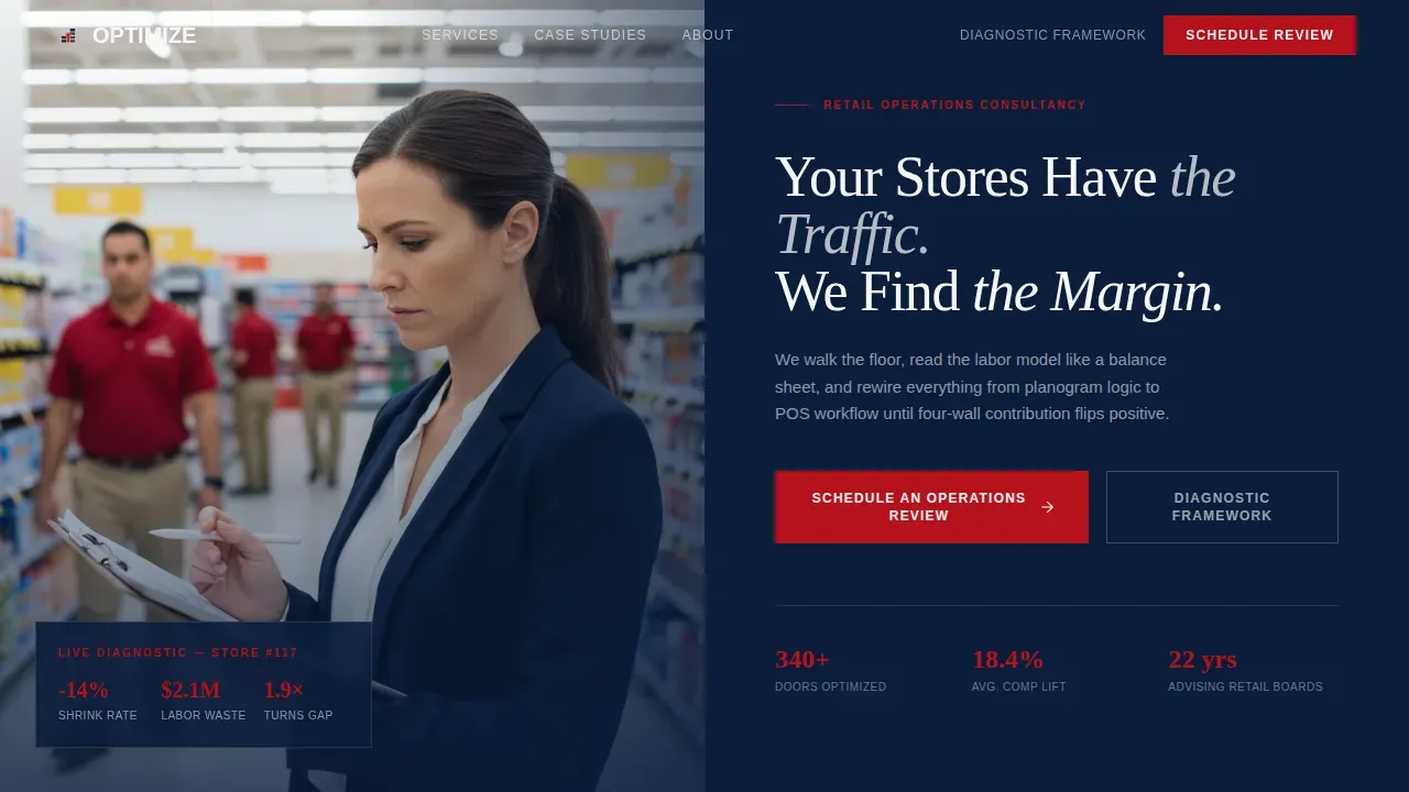 Strategic Retail Advisory Landing Page Template