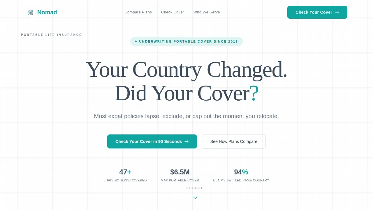 Comprehensive Expat Coverage Landing Page Template