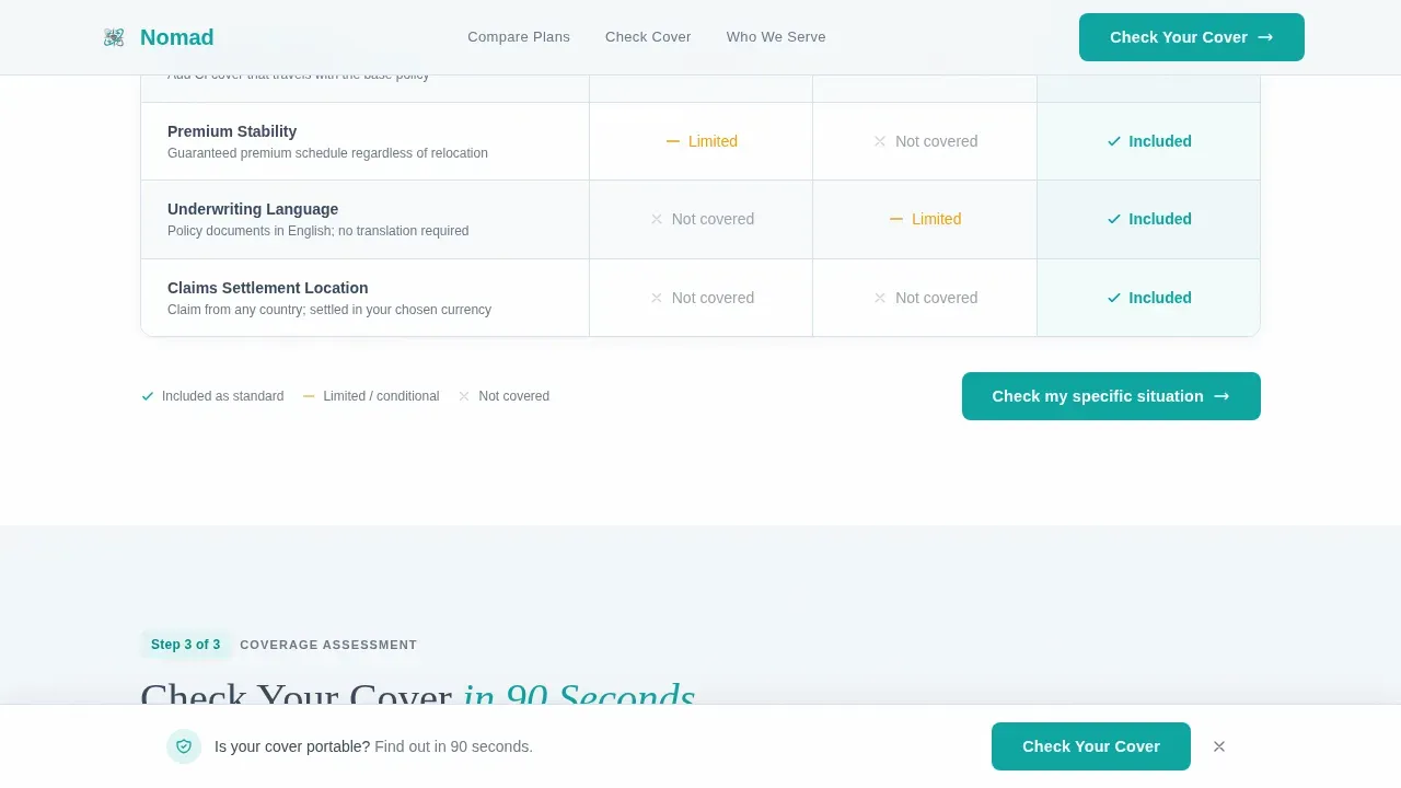 Comprehensive Expat Coverage Landing Page Template