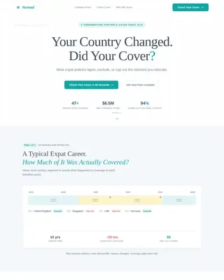 Comprehensive Expat Coverage Landing Page Template