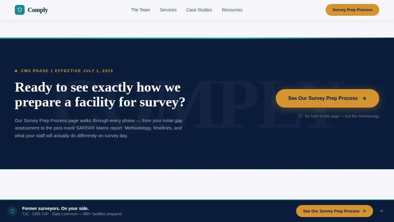 Authoritative Compliance Survey | Free Website Template | Rocket