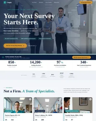 Authoritative Compliance Survey | Free Website Template | Rocket