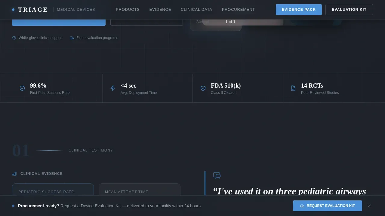 Clinical Device Landing Page