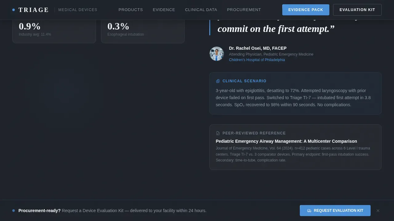 Clinical Device Landing Page
